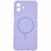 Накладка (з мікрофіброю) Silicone Cover Lakshmi Full Camera with Magnetic для Samsung A07- бузковий