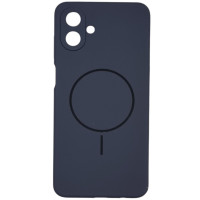 Накладка (з мікрофіброю) Silicone Cover Lakshmi Full Camera with Magnetic для Samsung A07- темно-синій