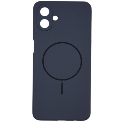 Накладка (з мікрофіброю) Silicone Cover Lakshmi Full Camera with Magnetic для Samsung A07- темно-синій