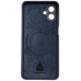 Накладка (з мікрофіброю) Silicone Cover Lakshmi Full Camera with Magnetic для Samsung A07- темно-синій