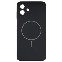 Накладка (з мікрофіброю) Silicone Cover Lakshmi Full Camera with Magnetic для Samsung A07- чорний