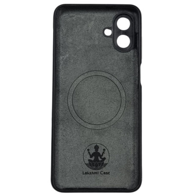 Накладка (з мікрофіброю) Silicone Cover Lakshmi Full Camera with Magnetic для Samsung A07- чорний
