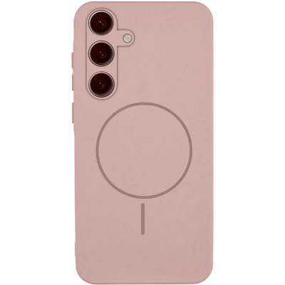 Накладка (з мікрофіброю) Silicone Cover Lakshmi Full Camera with Magnetic для Samsung A57 5G- рожевий пісок