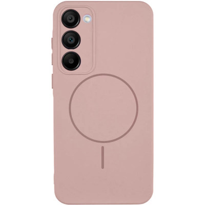 Накладка (з мікрофіброю) Silicone Cover Lakshmi Full Camera with Magnetic для Samsung S23 FE- рожевий пісок