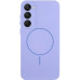 Накладка (з мікрофіброю) Silicone Cover Lakshmi Full Camera with Magnetic для Samsung S23 FE- бузковий