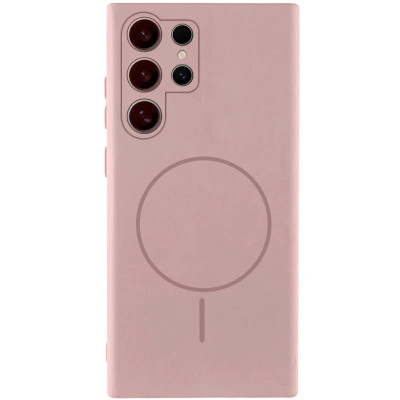 Накладка (з мікрофіброю) Silicone Cover Lakshmi Full Camera with Magnetic для Samsung S25 Ultra- рожевий пісок