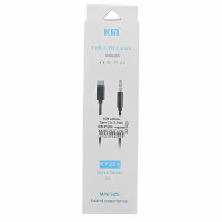 AUX кабель Type-C to 3.5mm KIN KY204- чорний AUX кабель Type-C to 3.5mm KIN KY204- чорний