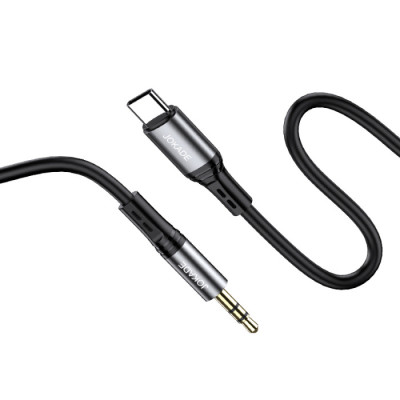 AUX кабель Jokade JA106 LINGYUE silicone (3.5мм to Type-C) 1m- чорний