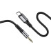 AUX кабель Jokade JA106 LINGYUE silicone (3.5мм to Type-C) 1m- чорний