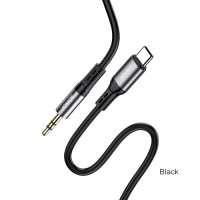 AUX кабель Jokade JA106 LINGYUE silicone (3.5мм to Type-C) 1m- чорний