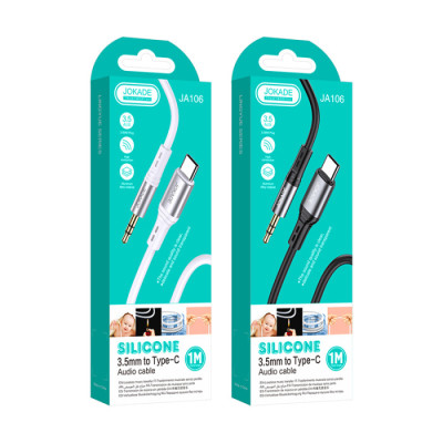 AUX кабель Jokade JA106 LINGYUE silicone (3.5мм to Type-C) 1m- білий
