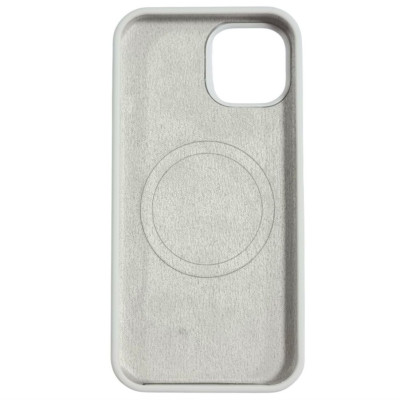 Накладка (з мікрофіброю) NO LOGO with Magnetic для iPhone 13- білий