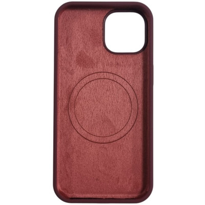Накладка (з мікрофіброю) NO LOGO with Magnetic для iPhone 14 Pro- сливовий