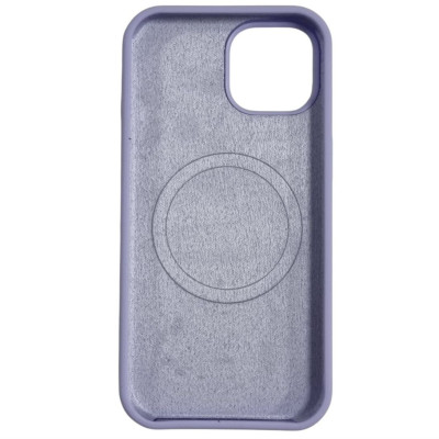 Накладка (з мікрофіброю) NO LOGO with Magnetic для iPhone 14 Pro- бузковий