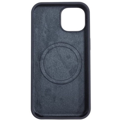 Накладка (з мікрофіброю) NO LOGO with Magnetic для iPhone 14 Pro- темно-синій