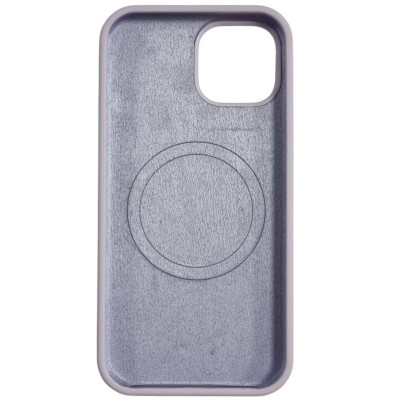 Накладка (з мікрофіброю) NO LOGO with Magnetic для iPhone 15 Pro- лавандовий