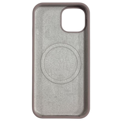 Накладка (з мікрофіброю) NO LOGO with Magnetic для iPhone 15 Pro Max- рожевий пісок