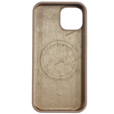 Накладка (з мікрофіброю) NO LOGO with Magnetic для iPhone 16 Pro Max- золото пустелі