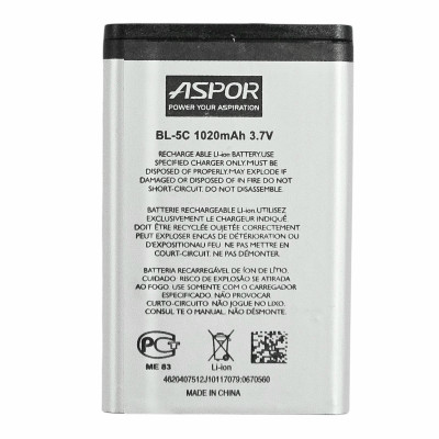 Акумулятор Aspor для Nokia BL-5C Акумулятор Aspor для Nokia BL-5C