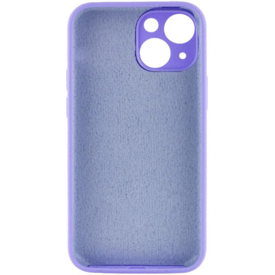 Накладка (з мікрофіброю) NO LOGO Silk Full Camera для iPhone 13- бузковий