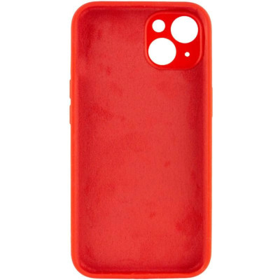 Накладка (з мікрофіброю) NO LOGO Silk Full Camera для iPhone 13- червоний