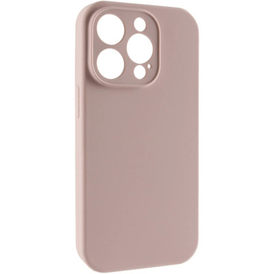 Накладка (з мікрофіброю) NO LOGO Silk Full Camera для iPhone 14 Pro- пастельно-рожевий Накладка (з мікрофіброю) NO LOGO Silk Full Camera для iPhone 14 Pro- пастельно-рожевий