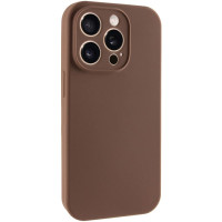 Накладка (з мікрофіброю) NO LOGO Silk Full Camera для iPhone 14 Pro- коричневий