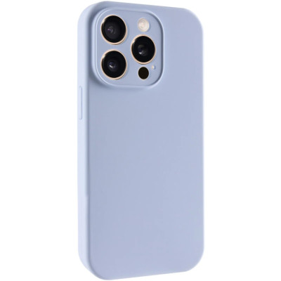 Накладка (з мікрофіброю) NO LOGO Silk Full Camera для iPhone 14 Pro- бузково блакитний Накладка (з мікрофіброю) NO LOGO Silk Full Camera для iPhone 14 Pro- бузково блакитний