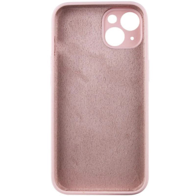 Накладка (з мікрофіброю) NO LOGO Silk Full Camera для iPhone 15- пудровий