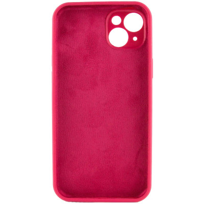 Накладка (з мікрофіброю) NO LOGO Silk Full Camera для iPhone 15- червона троянда