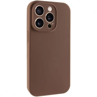 Накладка (з мікрофіброю) NO LOGO Silk Full Camera для iPhone 15 Pro Max- коричневий Накладка (з мікрофіброю) NO LOGO Silk Full Camera для iPhone 15 Pro Max- коричневий