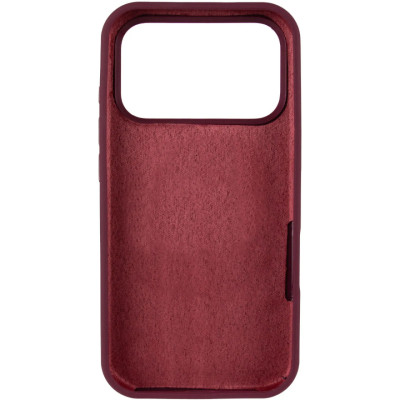 Накладка (з мікрофіброю) NO LOGO Silk Full Protective для iPhone 17 Pro- марсала