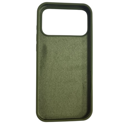 Накладка (з мікрофіброю) NO LOGO Silk Full Protective для iPhone 17 Pro Max- оливковий