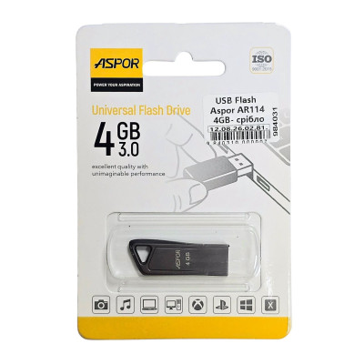USB Flash Aspor AR114 4GB- срібло