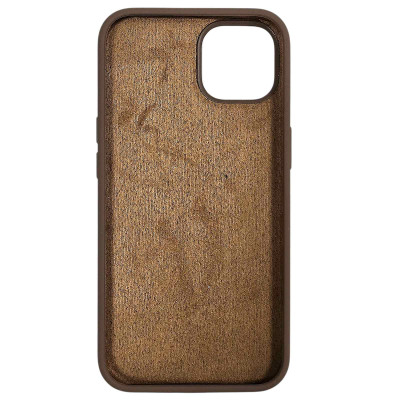 Накладка (з мікрофіброю) NO LOGO для iPhone 13- коричневий