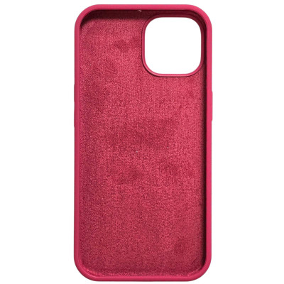 Накладка (з мікрофіброю) NO LOGO для iPhone 13- червона троянда