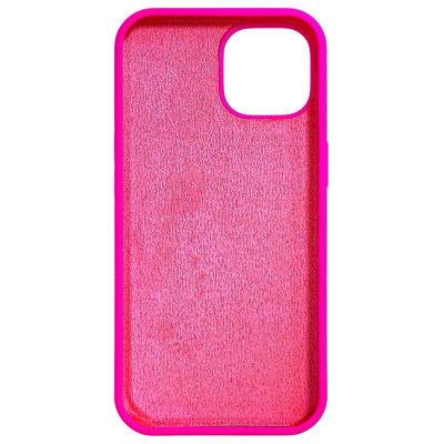 Накладка (з мікрофіброю) NO LOGO для iPhone 13- яскраво-рожевий