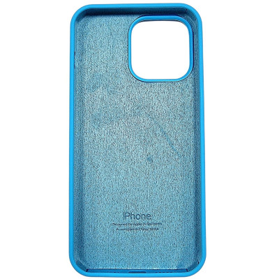 Накладка (з мікрофіброю) NO LOGO для iPhone 14 Pro- блакитний