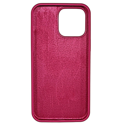 Накладка (з мікрофіброю) NO LOGO для iPhone 14 Pro- червона троянда