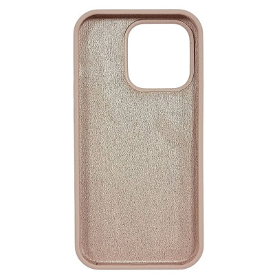 Накладка (з мікрофіброю) NO LOGO для iPhone 14 Pro- рожевий пісок