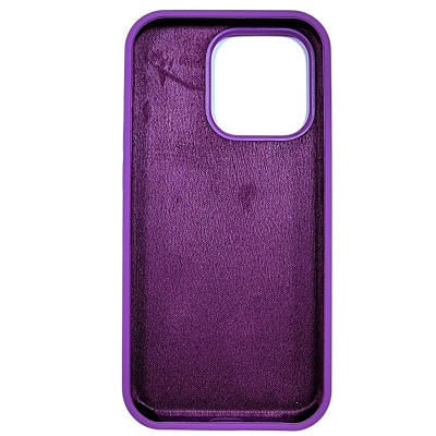 Накладка (з мікрофіброю) NO LOGO для iPhone 14 Pro- виноградний