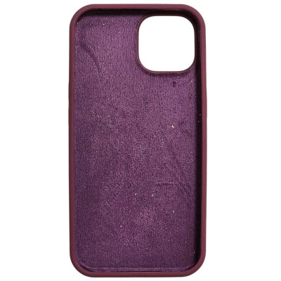 Накладка (з мікрофіброю) NO LOGO для iPhone 15- сливовий