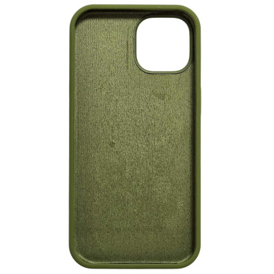 Накладка (з мікрофіброю) NO LOGO для iPhone 15- оливковий
