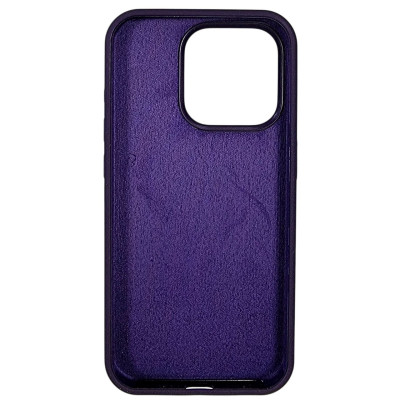 Накладка (з мікрофіброю) NO LOGO для iPhone 15 Pro- чорна бузина