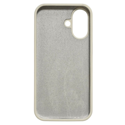 Накладка (з мікрофіброю) NO LOGO для iPhone 16- античний білий