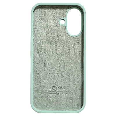 Накладка (з мікрофіброю) NO LOGO для iPhone 16- світло-бірюзовий