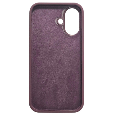 Накладка (з мікрофіброю) NO LOGO для iPhone 16- сливовий