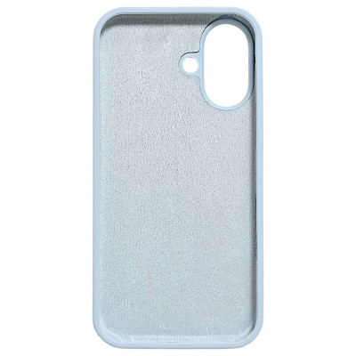 Накладка (з мікрофіброю) NO LOGO для iPhone 16- бузково блакитний