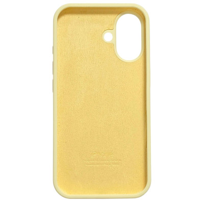 Накладка (з мікрофіброю) NO LOGO для iPhone 16- світло-жовтий