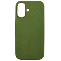 Накладка (з мікрофіброю) NO LOGO для iPhone 16- оливковий